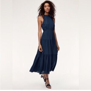 Wilfred Navy Midi Dress